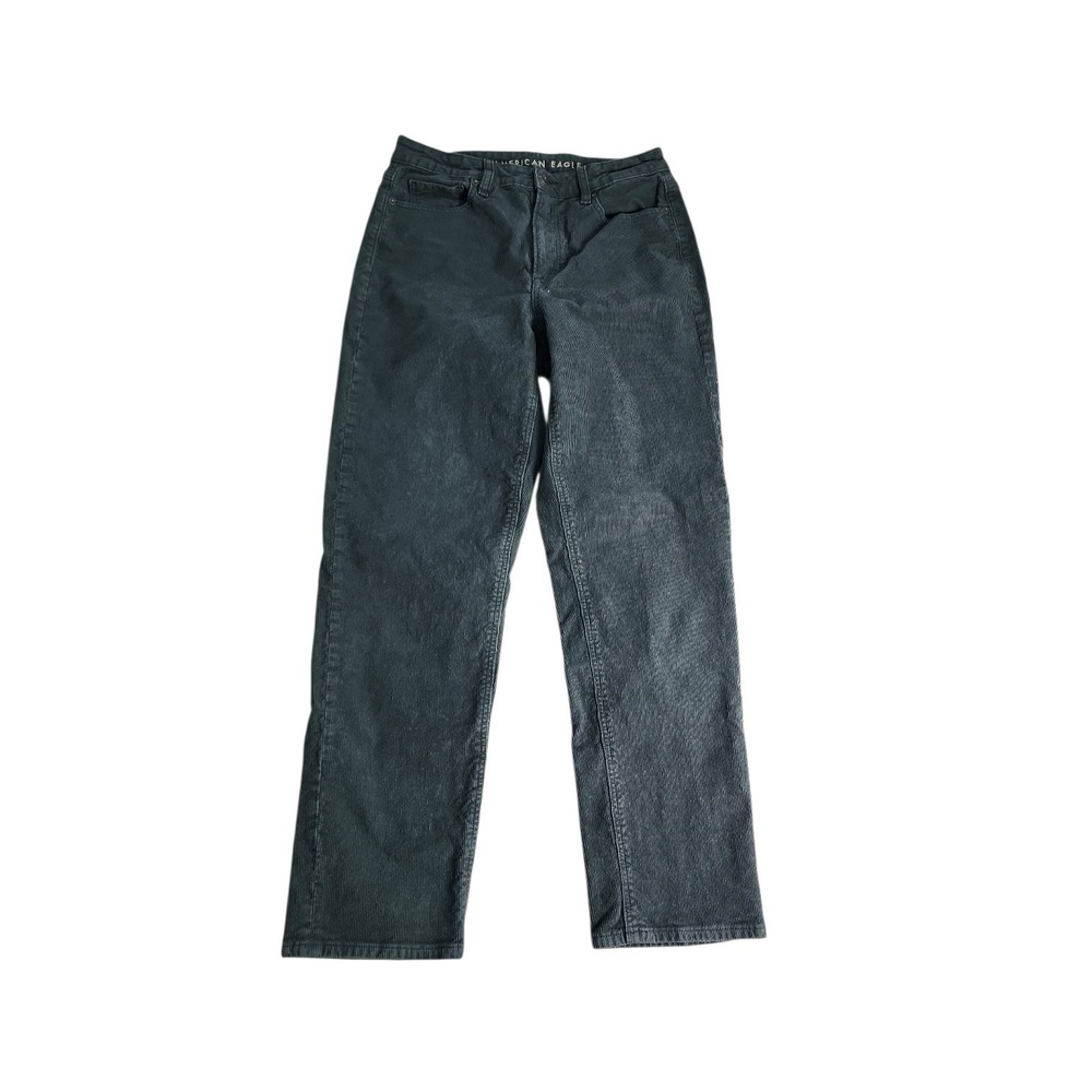 American Eagle Corduroy Pants Womens 30 Forest Green Stretch Straight Leg Boho